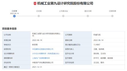機械九院擬IPO 研發(fā)投入過億，信息技術(shù)咨詢服務(wù)引領(lǐng)創(chuàng)新